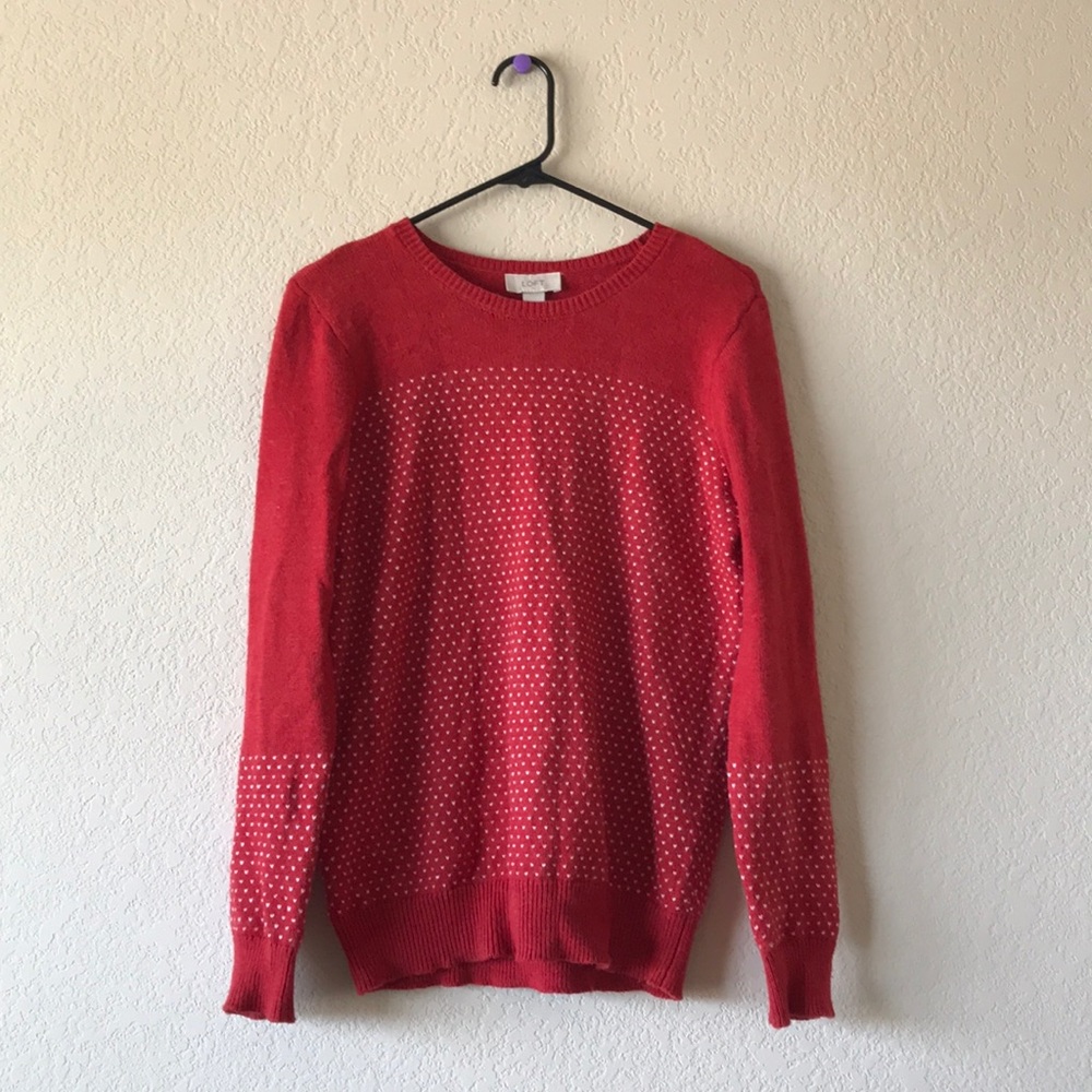 LOFT Red Pullover Sweater